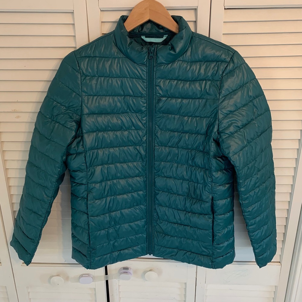 Primary Womens M‎ Lightweight Recycled Puffer Jacket Adult Teal Green Full Zip